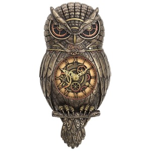Chronology Wisdom Steampunk Owl Wall Clock - 31.5cm by Nemesis Now