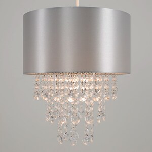 Acrylic Jewel Effect Droplet Grey Ceiling Pendant Light Shade - Grey by ValueLights