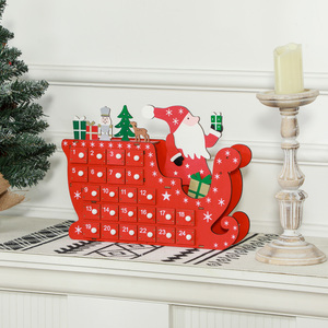 HOMCOM Christmas Advent Calendar with 24 Countdown Drawers - Red by HOMCOM