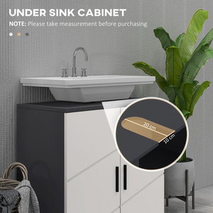 kleankin Under Sink Cabinet with Shelf Light Grey - Light Grey by kleankin
