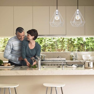 Metal Cage Pendant Light Shade - White by Giggi