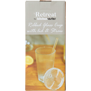 Glass Cup with Lid and Straw - Clear