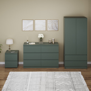 Denver Bedroom Set (2 Drawer Bedside, 6 Drawer Chest, 2 Door 2 Drawer Wardrobe) by Vida Designs