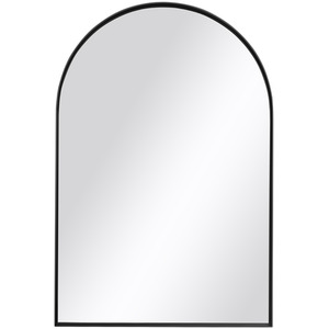 Arch Shaped Metal Frame Explosion-Proof Wall Mirror - Black by Livingandhome