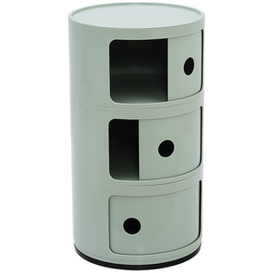 HomeScape Storage Unit Cylindrical Multi-Tiered Plastic Drawer - 3-Tier Green / 58cm by Kindred Trading LTD