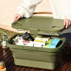 Folding Camping Basket - Green