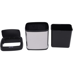 HOMCOM Stainless Steel Automatic Sensor Dustbin - Silver and Black by HOMCOM