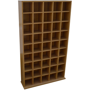 PIGEON HOLE - 585 CD Media Storage Cubby Shelves - Oak - Oak by Watsons