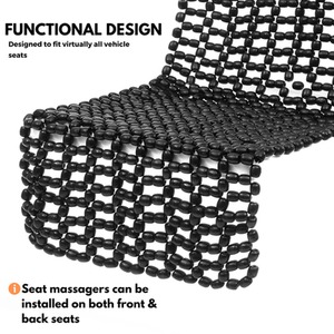 Wooden Beaded Car Seat Covers - Comfortable Seat Cushion - Black by NOVECRAFTO