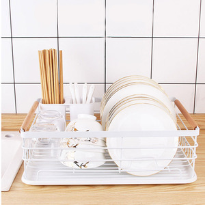 Iron Dish Drainer Drip Tray - White by Livingandhome