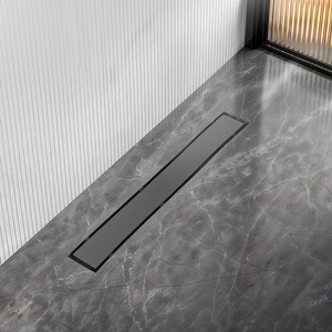 Rectangular Stainless Steel Floor Shower Drain - Black / 50cm by komore