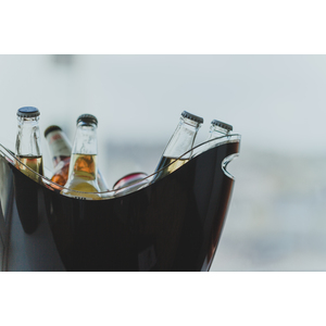 BarCraft Black Acrylic Drinks Pail Cooler, Labelled - Black by BarCraft