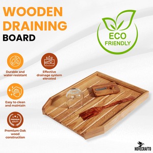 Wooden Draining Board Traditional Belfast Butler Sink - Brown New by NOVECRAFTO