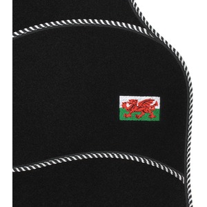 Welsh Dragon Flag Universal Black Car Mat Set - Black by JVL