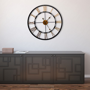 Large Metal Oversized Roman Numerals Wall Clock by WALPLUS