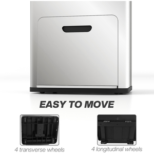 HOMCOM 56L 3 Compartment Kitchen Bin for Recycling and Waste - Silver by HOMCOM