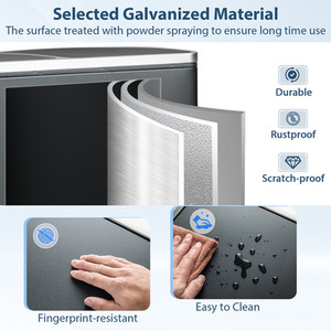 60L Double Rubbish Bin - Black by Costway