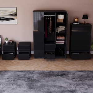 Vida Designs Glinton 4 Piece FSC Bedroom Set - Black by Vida Designs