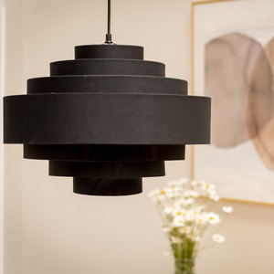 Sette Black Ceiling Pendant Shade - Black by ValueLights