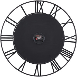 24 Inch Modern Non-Ticking Mirrored Wall Clock - Black by Livingandhome