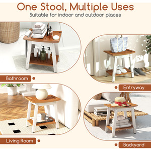 Shower Bench Seat Shower Stool by Costway