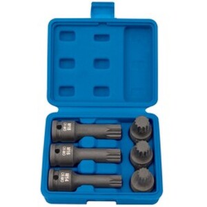 Draper Half Inch Square Drive Impact Spline Bit Set (6 Piece) - Black by Draper