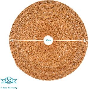 12pc Round Woven Placemats Coasters Set - Yellow by Argon Tableware