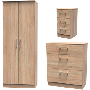 Devon Ready Assembled 3 Piece Bedroom Set - Bardolino Oak / 6