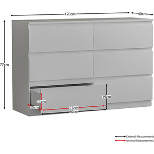 Denver Bedroom Set (2 Drawer Bedside, 6 Drawer Chest, 2 Door 2 Drawer Wardrobe) by Vida Designs