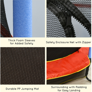 HOMCOM 6FT Kids Trampoline with Enclosure - Blue by HOMCOM