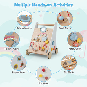 7-in-1 Baby Walker Baby Activity Center - White by Costway