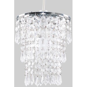 Pair of Silver Ceiling Pendant Droplets Shade - Silver by ValueLights
