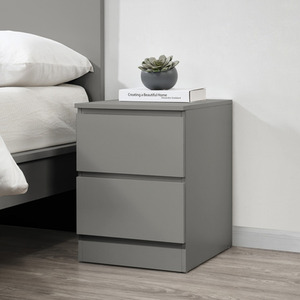 3 Piece Furniture Set Chest of Drawers Bedside Tables Birlea Oslo - Grey by Birlea