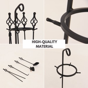 Fireside Companion Set - Sturdy Metal Log Burner Tools - Black by NOVECRAFTO