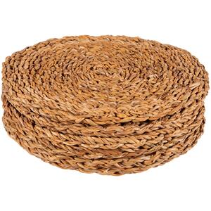 30cm Round Woven Seagrass Placemats Pack of 6 - Brown by Argon Tableware