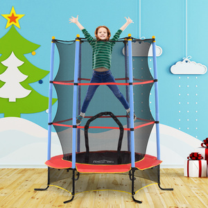 HOMCOM 6FT Kids Trampoline with Enclosure - Blue by HOMCOM