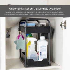 Innoteck Under Sink Organiser 2 Tier Black - Black / Plastic Metal by Innoteck