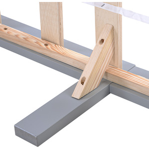 Solid Wooden Bed Frame for Adults Kids - Grey / 90cm by Abrihome