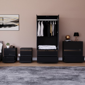 Vida Designs Glinton 4 Piece FSC Certified Bedroom Set- Black by Vida Designs