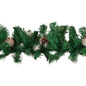 Snow Tipped Christmas Garland with Pine Cones and Mixed Needles - Green by Samuel Alexander