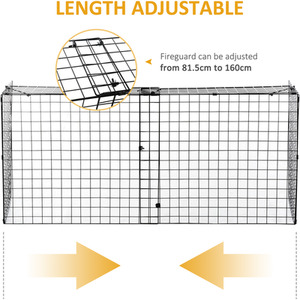 HOMCOM Extendable Fireguard Screen - Black by HOMCOM