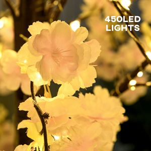 HOMCOM 180cm Cherry Blossom Tree Light with 450 Warm White LED Lights - Pink by HOMCOM