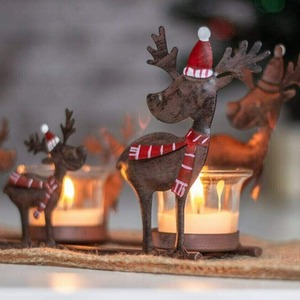Reindeer Candle Tealight Holder - Brown by Marco Paul