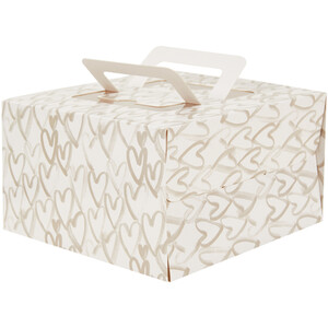 Pack of 2 Hearts Cake Boxes - Neutral
