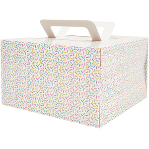 Pack of 2 Sprinkles Cake Box 25cm - Multicolour