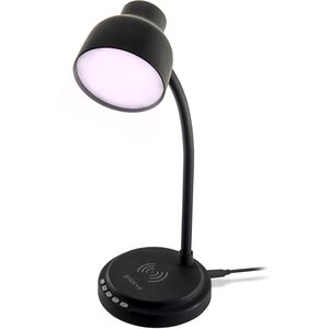 Astra L.E.D Lamp With Wireless Charging Pad Speaker - Black by Groov-e