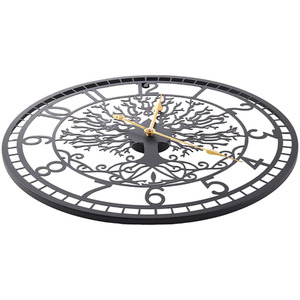 Metal Minimalist Arabic Numerals Wall Clock - Black by Livingandhome