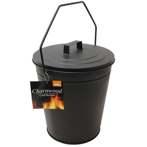 Charnwood Coal Bucket Fireside Log Holder - Black by JVL