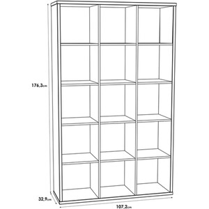 Mauro 3x5 Shelving Unit - Sand Oak by Furniture To Go