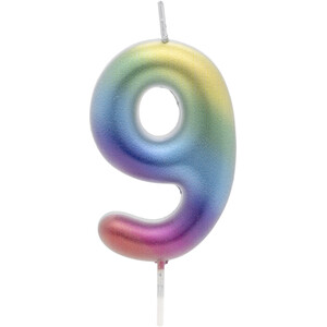Metallic Rainbow Numbered Candle 0-9 Set by My Party